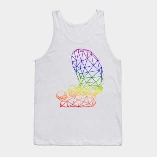 Geometric Prickly Pear Cactus Rainbow Gradient Outline Tank Top